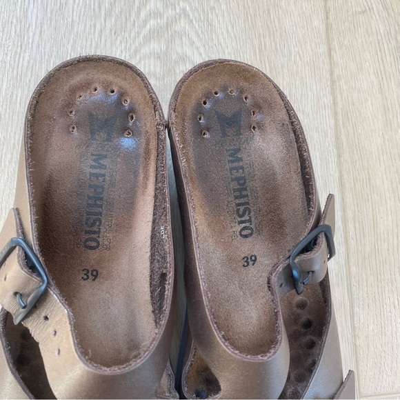 Mephisto Elka Brown Leather Wedge Sandal - Picture 6 of 7